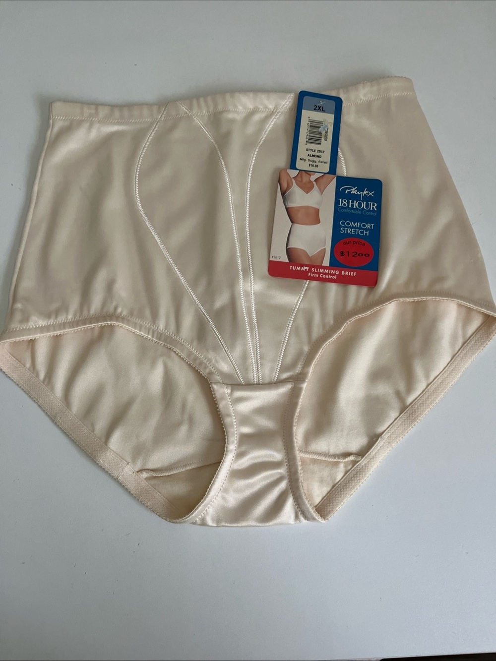 Vintage Playtex 18 Hour Tummy Slimming Brief Panty Firm Control Nylon Spandex 2x